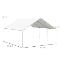 Outsunny 19' x 19.5' Carport, Portable Garage and Patio Canopy Tent, Anti-UV Cover for Car, Truck, Boat, Catering, Wedding(m-3)