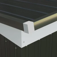 Outsunny 8' x 4' Metal Garden Shed, Backyard Tool Storage Shed with Dual Locking Doors, 2 Air Vents and Steel Frame, Dark Gray(m-9)