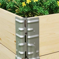 Outsunny Raised Garden Bed, Foldable Two-Box Wooden Planters for Outdoor Vegetables, Flowers, Herbs, Plants, Easy Assembly(m-9)