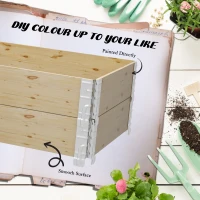 Outsunny Raised Garden Bed, Foldable Two-Box Wooden Planters for Outdoor Vegetables, Flowers, Herbs, Plants, Easy Assembly(m-7)