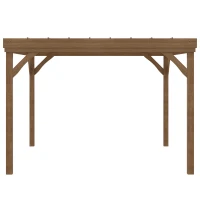 Outsunny 10' x 12' Wood Pergola, Outdoor Gazebo Grape Trellis for Climbing Plant Support, Garden, Patio, Backyard, Deck, Brown(m-9)