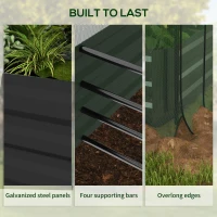 Outsunny Galvanized Steel Planter Box with Crop Cage and Shade Cloth, Raised Garden Bed for Flowers, Vegs and Herbs(m-7)