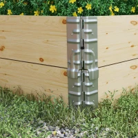 Outsunny Raised Garden Bed, Foldable Two-Box Wooden Planters for Outdoor Vegetables, Flowers, Herbs, Plants, Easy Assembly(m-8)