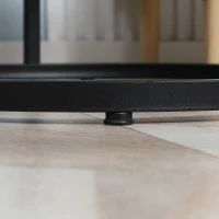 HOMCOM Nesting Coffee Tables Set of 2, Round Coffee Table with Metal Frame, Living Room Tables, Grey Wood Grain(m-10)