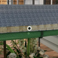 Outsunny Galvanized Steel Planter Box with Crop Cage and Shade Cloth, Raised Garden Bed for Flowers, Vegs and Herbs(m-9)