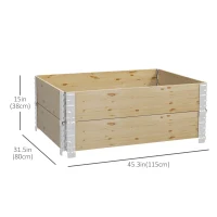 Outsunny Raised Garden Bed, Foldable Two-Box Wooden Planters for Outdoor Vegetables, Flowers, Herbs, Plants, Easy Assembly(m-3)