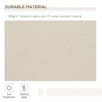 Outsunny 12' x 8' Retractable Patio Awning Sunshade Shelter with Manual Crank Handle UV & Water-Resistant for Deck Balcony Cream(m-4)