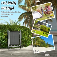 Outsunny 4 Pack Outdoor Folding Chair Set, Portable Camping Chairs with Armrest, Oxford Fabric Seat, Outdoor Chairs, Grey(m-4)