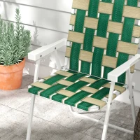 Outsunny Set of 2 Patio Folding Chairs, Classic Outdoor Camping Chairs, Portable Lawn Chairs w/ Armrests, Green(m-8)