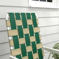 Outsunny Set of 2 Patio Folding Chairs, Classic Outdoor Camping Chairs, Portable Lawn Chairs w/ Armrests, Green(m-7)