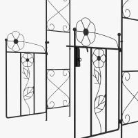 Outsunny 7.5FT Metal Garden Arbour with Double Gate, Arch Trellis for Climbing Vine Plants, Outdoor Wedding, Decoration, Black(m-8)
