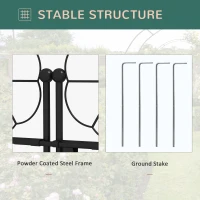 Outsunny 7.5FT Metal Garden Arbour with Double Gate, Arch Trellis for Climbing Vine Plants, Outdoor Wedding, Decoration, Black(m-4)