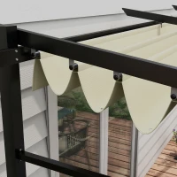 Outsunny Metal Pergola with Sliding Roof Canopy, Retractable Pergola Canopy, 10' x 13', Beige(m-10)