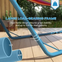 Outsunny Hammock Stand, Portable Adjustable Steel Frame Hammock Stand, Weather Resistant, 10.3', 550 lbs. Capacity, Blue(m-4)