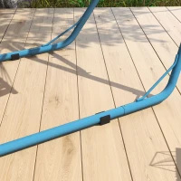 Outsunny Hammock Stand, Portable Adjustable Steel Frame Hammock Stand, Weather Resistant, 10.3', 550 lbs. Capacity, Blue(m-9)