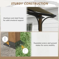 Outsunny 12' x 10' Outdoor Pergola with Bar Counter, Sun Shade Canopy, Aluminum and Steel Frame for Backyard(m-6)