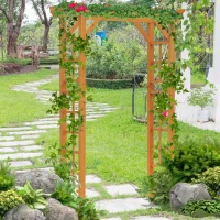 Outsunny 85" Wooden Outdoor Garden Arbour, Garden Arch Trellis for Climbing Vines  for Wedding and Ceremony - Orange(m-1)
