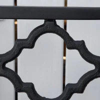 Outsunny 2-Seater Steel Garden Bench, Antique Outdoor Loveseat with Armrests and Chic Backrest for Yard, Lawn, Patio, Black(m-9)