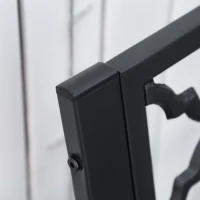 Outsunny 2-Seater Steel Garden Bench, Antique Outdoor Loveseat with Armrests and Chic Backrest for Yard, Lawn, Patio, Black(m-7)