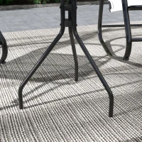 Outsunny Patio Rocking Chairs Set of 2, 3 Pieces Patio Bistro Set with Metal Frame, Breathable Mesh Fabric Seat for Garden, Deck, White(m-10)