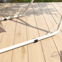 Outsunny Hammock Stand, Portable Adjustable Steel Frame Hammock Stand, Weather Resistant, 10.3', 550 lbs. Capacity, White(m-9)