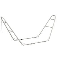 Outsunny Hammock Stand, Portable Adjustable Steel Frame Hammock Stand, Weather Resistant, 10.3', 550 lbs. Capacity, White(m-1)