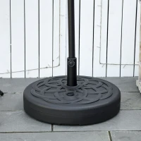 Outsunny 77 lb Heavy Duty Patio Umbrella Base, 22" Round Market Umbrella Stand for Deck, Outdoor, Backyard, Black(m-1)