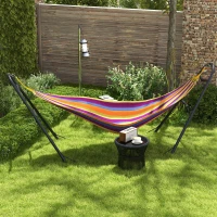 Outsunny Hammock Stand, Portable Adjustable Steel Frame Hammock Stand, Weather Resistant, 10.3', 550 lbs. Capacity, Black(m-2)