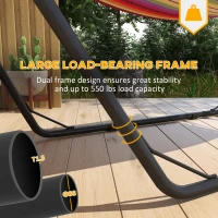 Outsunny Hammock Stand, Portable Adjustable Steel Frame Hammock Stand, Weather Resistant, 10.3', 550 lbs. Capacity, Black(m-4)