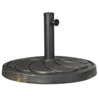 Outsunny 40 lb Heavy Duty Patio Umbrella Base, 21" Round Resin Market Umbrella Stand for Outdoor, Garden, Backyard, Bronze(m-2)