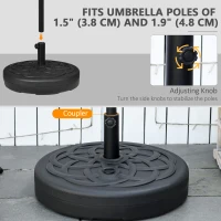 Outsunny 77 lb Heavy Duty Patio Umbrella Base, 22" Round Market Umbrella Stand for Deck, Outdoor, Backyard, Black(m-4)