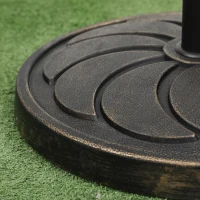 Outsunny 40 lb Heavy Duty Patio Umbrella Base, 21" Round Resin Market Umbrella Stand for Outdoor, Garden, Backyard, Bronze(m-9)