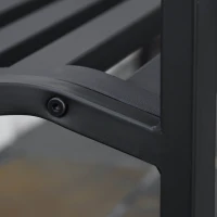 Outsunny 2-Seater Steel Garden Bench, Antique Outdoor Loveseat with Armrests and Chic Backrest for Yard, Lawn, Patio, Black(m-10)