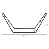 Outsunny Hammock Stand, Portable Adjustable Steel Frame Hammock Stand, Weather Resistant, 10.3', 550 lbs. Capacity, Black(m-3)