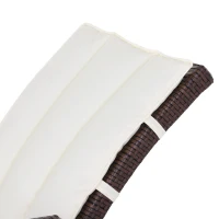 Outsunny Outdoor Wicker Rocking Chair with Cushion, Patio PE Rattan Recliner Chair with Adjustable Footrest, Armrests, Cream White(m-10)