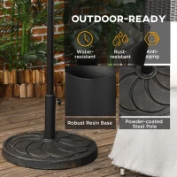 Outsunny 40 lb Heavy Duty Patio Umbrella Base, 21" Round Resin Market Umbrella Stand for Outdoor, Garden, Backyard, Bronze(m-5)