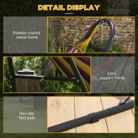 Outsunny Hammock Stand, Portable Adjustable Steel Frame Hammock Stand, Weather Resistant, 10.3', 550 lbs. Capacity, Black(m-6)