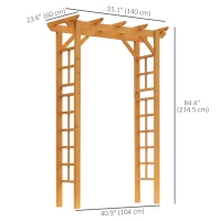 Outsunny 85" Wooden Outdoor Garden Arbour, Garden Arch Trellis for Climbing Vines  for Wedding and Ceremony - Orange(m-3)