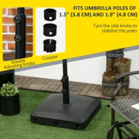 Outsunny 66 lb Heavy Duty Patio Umbrella Stand Filled Umbrella Holder Market Umbrella Base for Outdoor Garden Backyard Black(m-5)