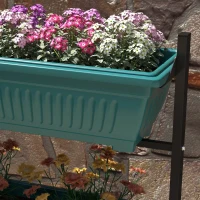 Outsunny 4-Tier Vertical Raised Garden Planter with 4 Boxes, Wheels, Outdoor Plant Stand for Vegetable Flowers, Green(m-10)