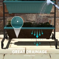 Outsunny 4-Tier Vertical Raised Garden Planter with 4 Boxes, Wheels, Outdoor Plant Stand for Vegetable Flowers, Green(m-6)