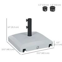 Outsunny 66 lb Heavy Duty Patio Umbrella Stand Filled Umbrella Holder Market Umbrella Base for Outdoor Garden Backyard Light Grey(m-3)