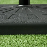 Outsunny 42 lb Heavy Duty Patio Umbrella Stand, 20" Resin Outdoor Umbrella Base, Square Market Umbrella Holder, Black(m-10)