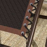 Outsunny Outdoor Zero Gravity Chair, Folding PE Rarran Reclining Patio Lounge Chair with Recline Back, Headrest, Footrest, for Poolside, Garden, Brown(m-10)