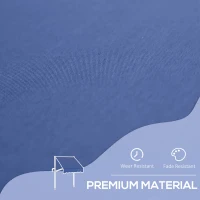 Outsunny 6.6'x5' Manual Retractable Patio Awning Sun Shelter Window Door Deck Canopy, Water Resistant UV Protector, Dark Blue(m-5)