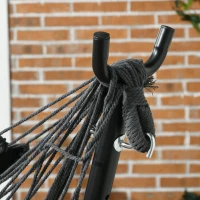 Outsunny U Shape Stand Hammock Chair, Headrest Include Hammock Swing, Dark Gray(m-7)