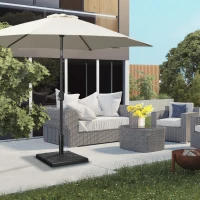 Outsunny 42 lb Heavy Duty Patio Umbrella Stand, 20" Resin Outdoor Umbrella Base, Square Market Umbrella Holder, Black(m-6)