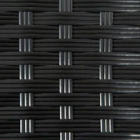 Outsunny 20" Patio Wicker Coffee Table, Outdoor Coffee Table with Plastic Board Underneath the Woven Tabletop for Patio, Garden, Balcony, Black(m-10)