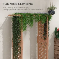 Outsunny Raised Garden Bed with Trellises and Roof for Climbing Plant Vine, Hanging Flowers, 70.75" Tall Outdoor Wood Planter Box with Drainage & Filter(m-4)