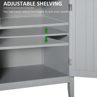 HOMCOM Sideboard Buffet Server Storage Cabinet Console Table with 2 Doors and Adjustable Shelves for Kitchen & Dining Room, Grey(m-7)